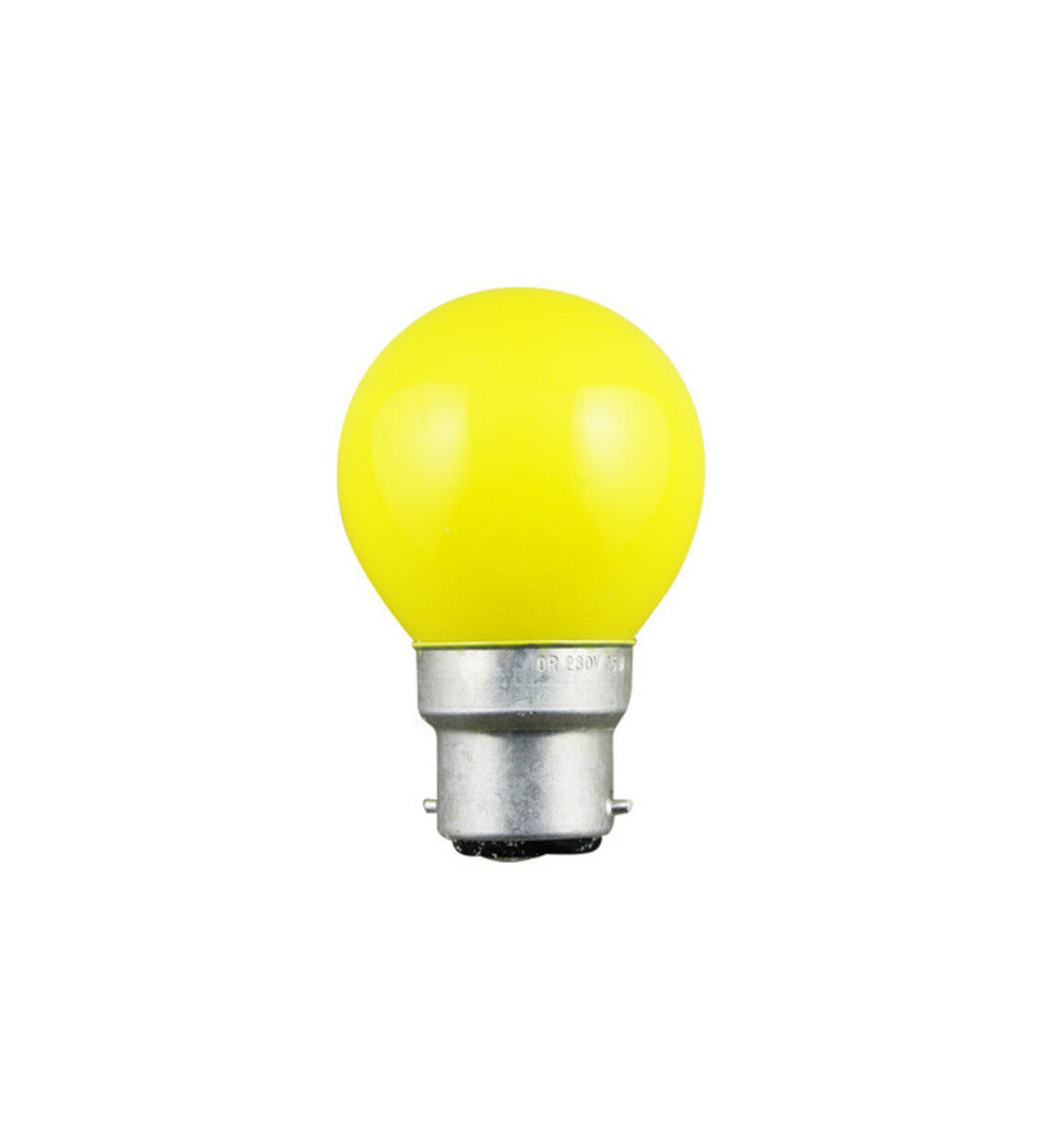 Ampoule couleur jaune sphérique 230v 15w b22d boite
