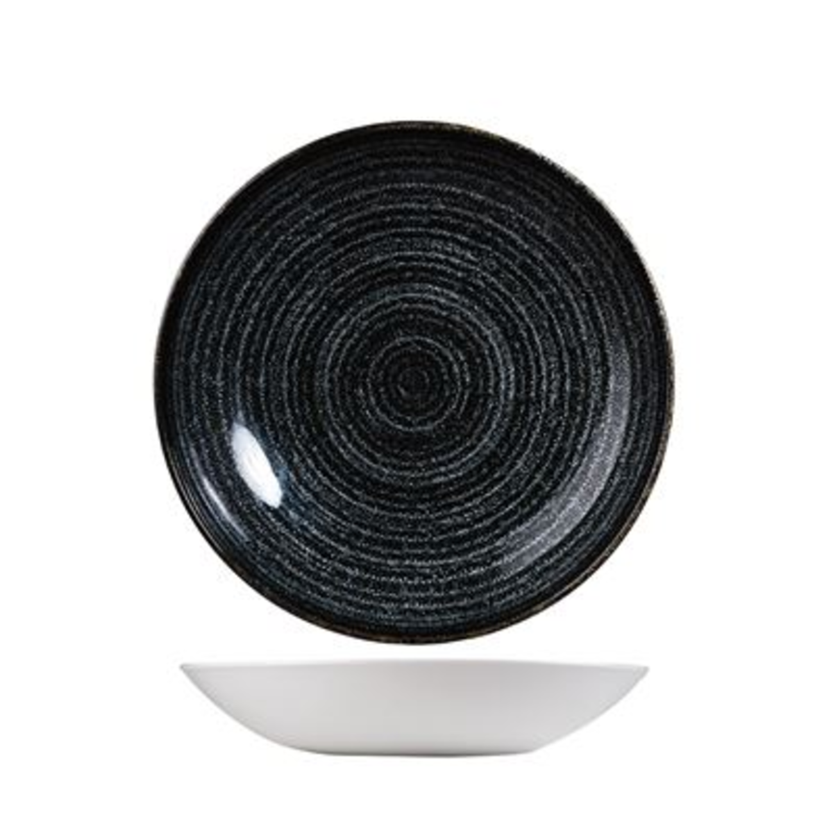 Assiette creuse ronde Studio Prints porcelaine noir 24.8 cm In Situ - 404463