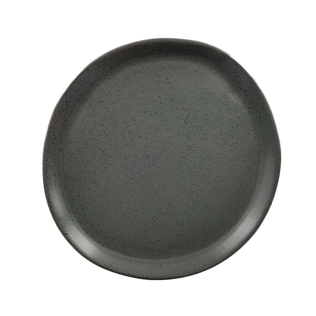 Assiette plate gris ciment mat en grès 27 cm - par 60