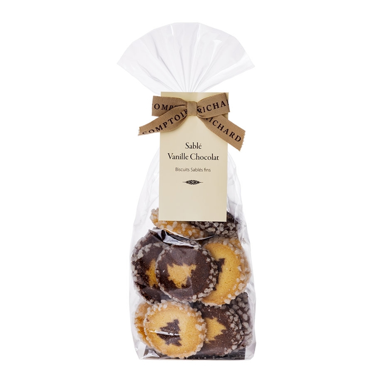 Assortiment de biscuits sablés sapins vanille chocolat Comptoirs Richard 150g