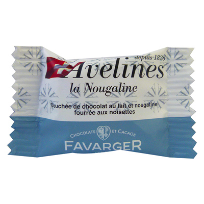 Aveline La Nougaline bouchée de chocolat au lait et nougatine fourrée aux noisettes Favarger 20g
