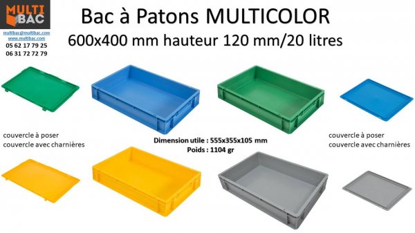 Bac en plastique dimensions 600x400x300mm