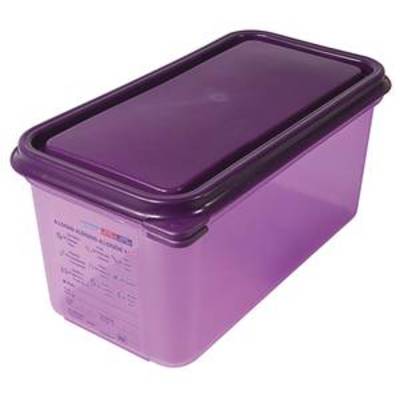 Boîte GN 1/3 pour denrées alimentaires avec couvercle, profondeur : 150 mm, polypropylène, violet, Contacto