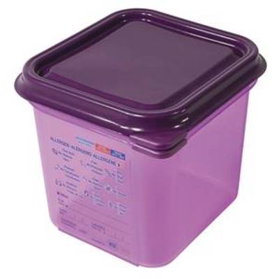 Boîte GN 1/6 pour denrées alimentaires avec couvercle, profondeur : 150 mm, polypropylène, violet, Contacto