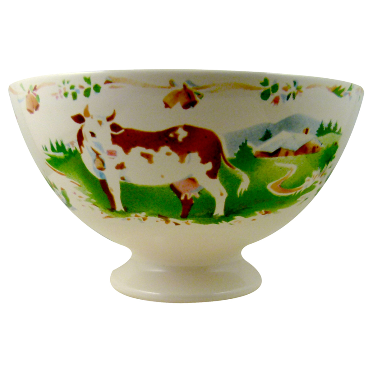 Bol en faience décor vache 55 cl