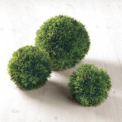 Boules d'herbes, hauteur: 11 / 15 / 18 cm, polyéthylène, vert