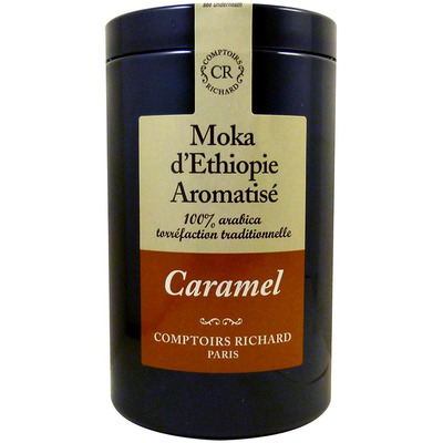 Café moulu Moka d'Ethiopie aromatisé au caramel Comptoirs Richard 125g