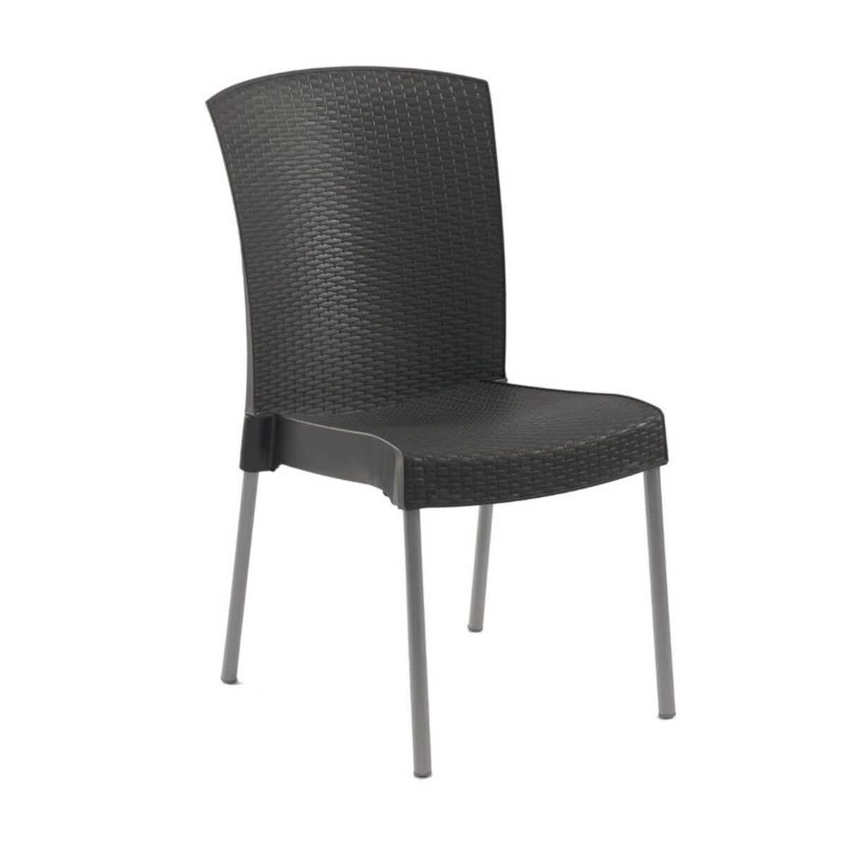 Chaise coloris anthracite pieds en aluminium grosfillex - par 16