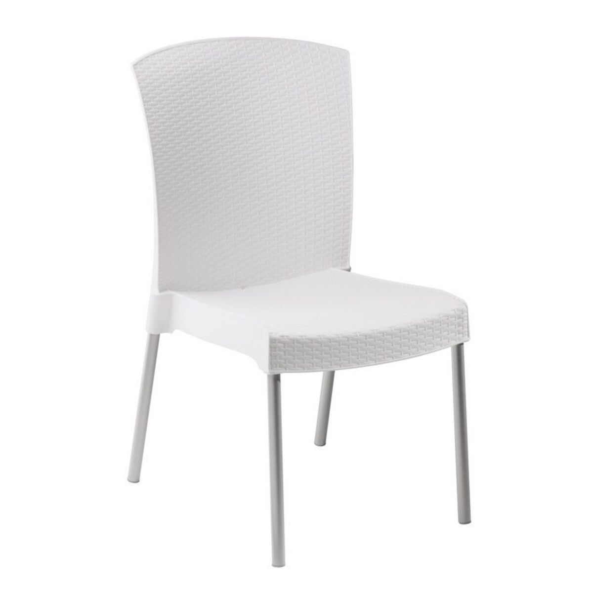 Chaise coloris blanc pieds en aluminium grosfillex - par 16