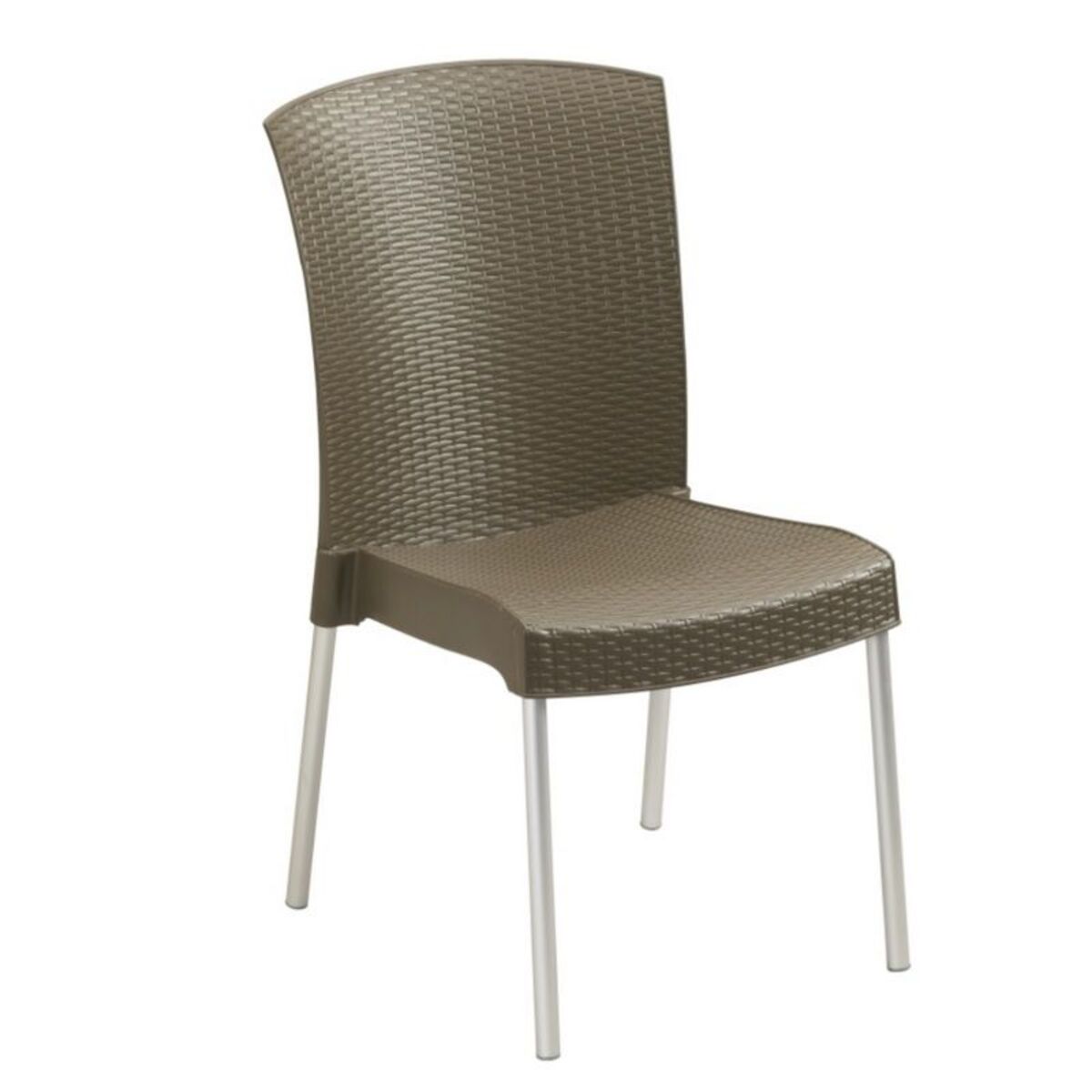 Chaise coloris bronze pieds en aluminium grosfillex - par 16