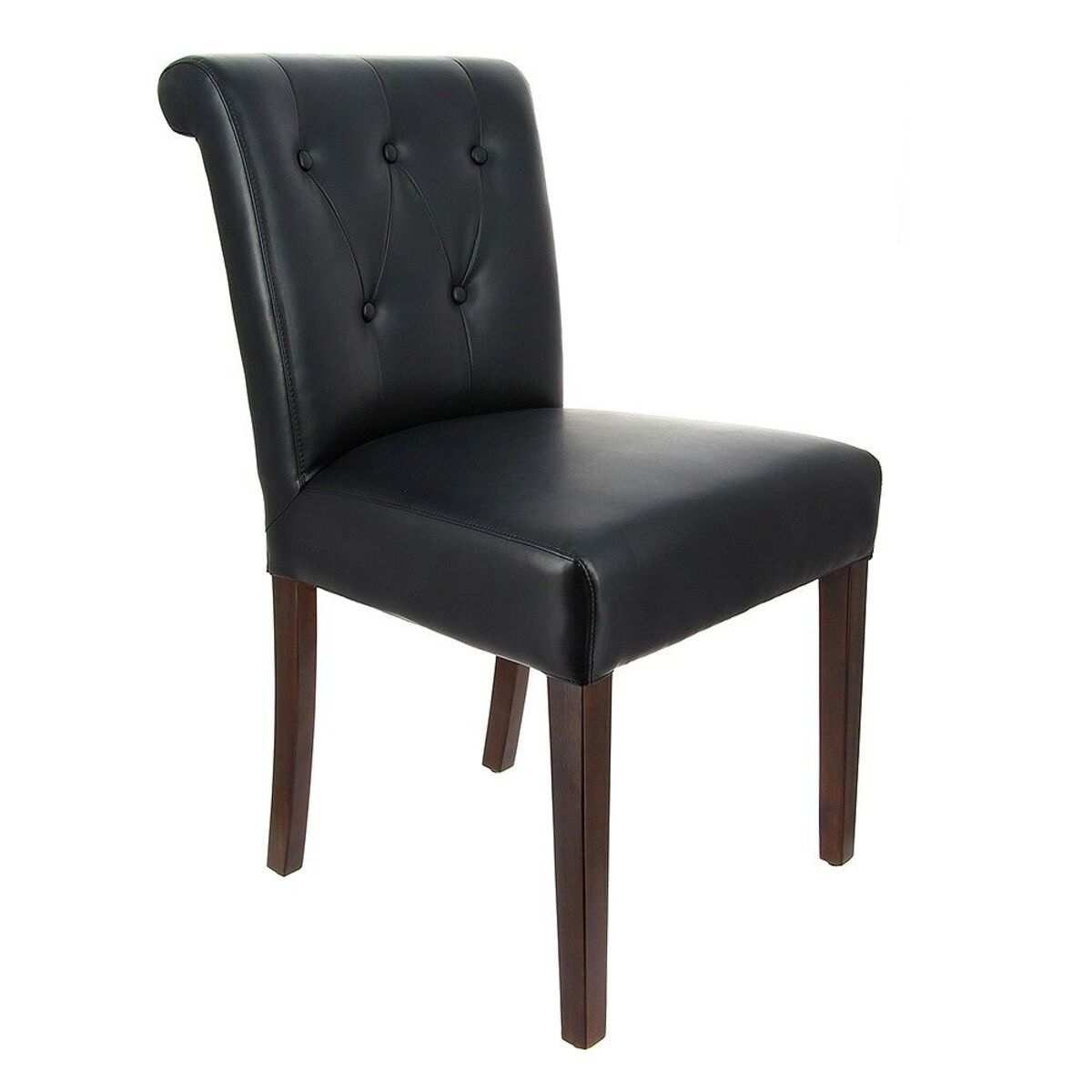 Chaise confort etoile wengé et assise sur ressort coloris noir - par 2