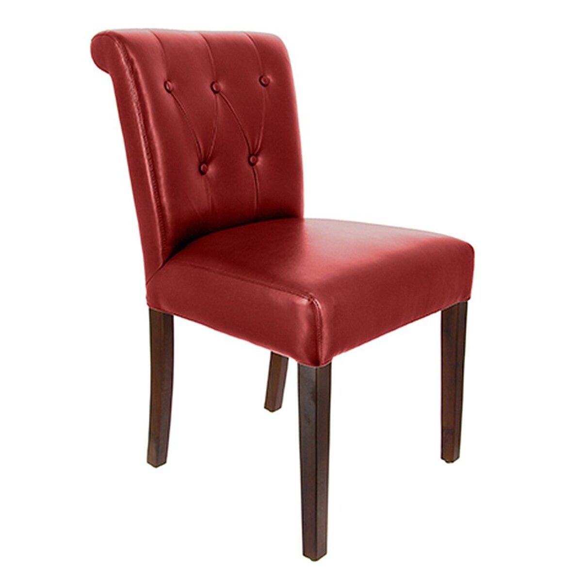 Chaise confort etoile wengé et assise sur ressort coloris rouge - par 2