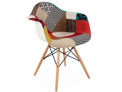 Chaise DAW rembourée laine - Patchwork