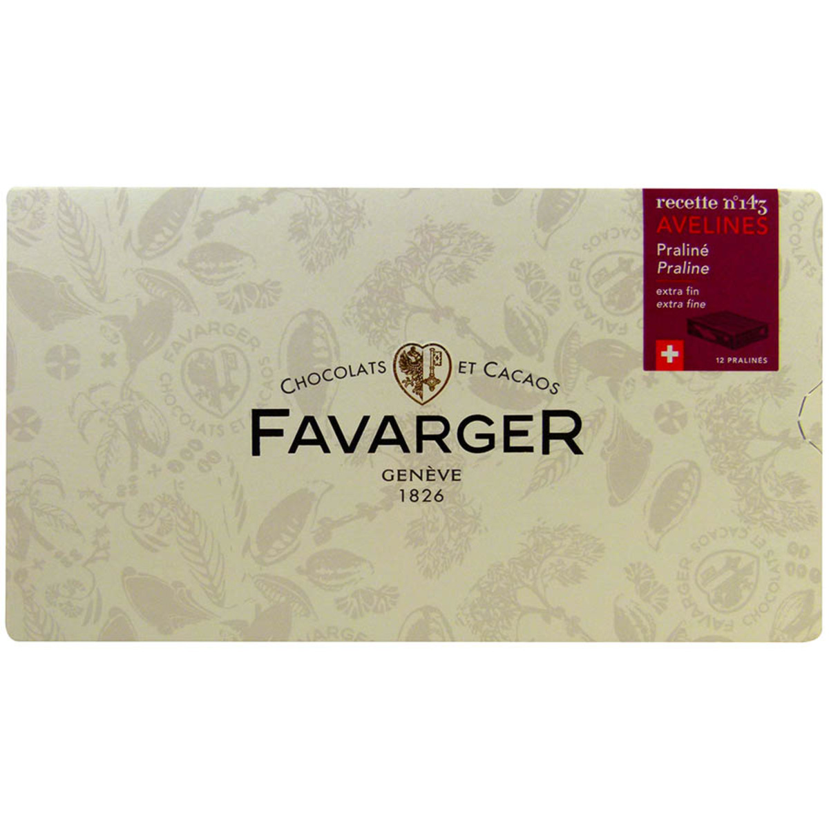 Chocolat suisse Favarger -12 Avelines pralinés