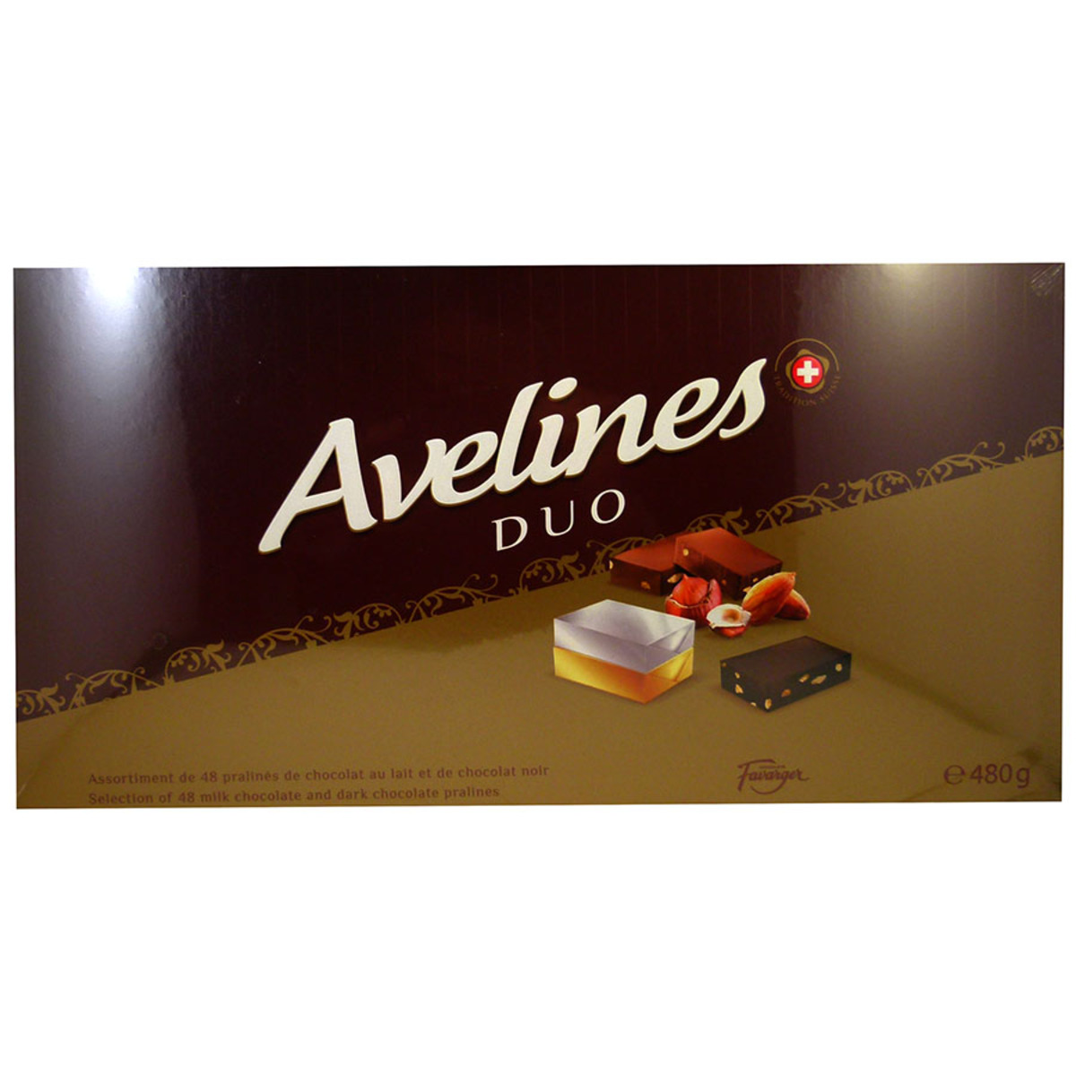 Chocolat suisse Favarger - 48 avelines pralinés de chocolatau lait et noir