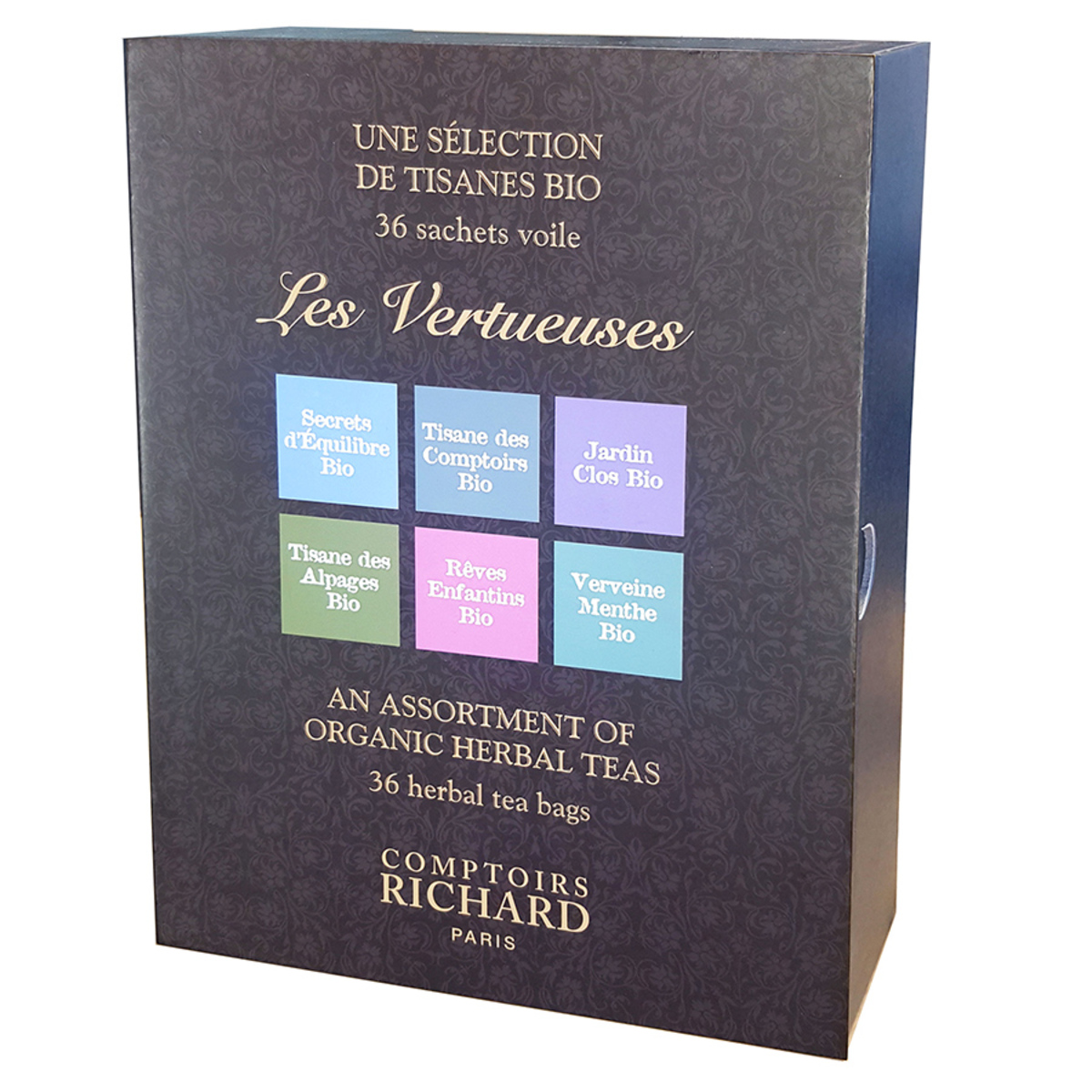 Coffret tisanes bio sachets-voiles Les Vertueuses Comptoirs Richard x36