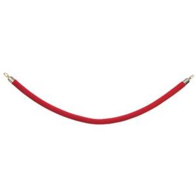 Cordon de guidage Classic cuivré, matériau Bonnets : L'acier inoxydable chrome, cordon velours x 150,0 cm, rouge
