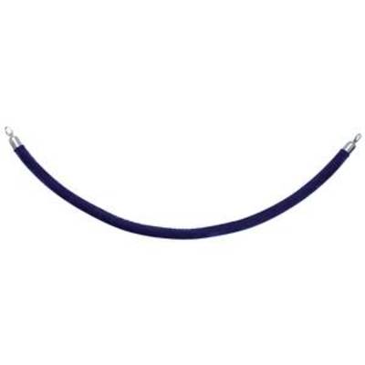 Cordon de guidage Classic, matériau Bonnets : L'acier inoxydable chrome, cordon velours x 150,0 cm, bleu