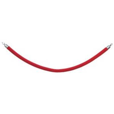 Cordon de guidage Classic, matériau Bonnets : L'acier inoxydable chrome, cordon velours x 150,0 cm, rouge