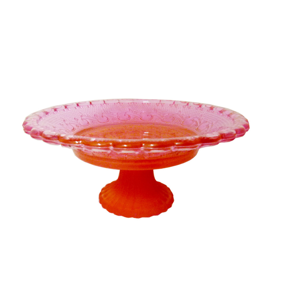 Coupe Verano en verre sur pied rose et rouge