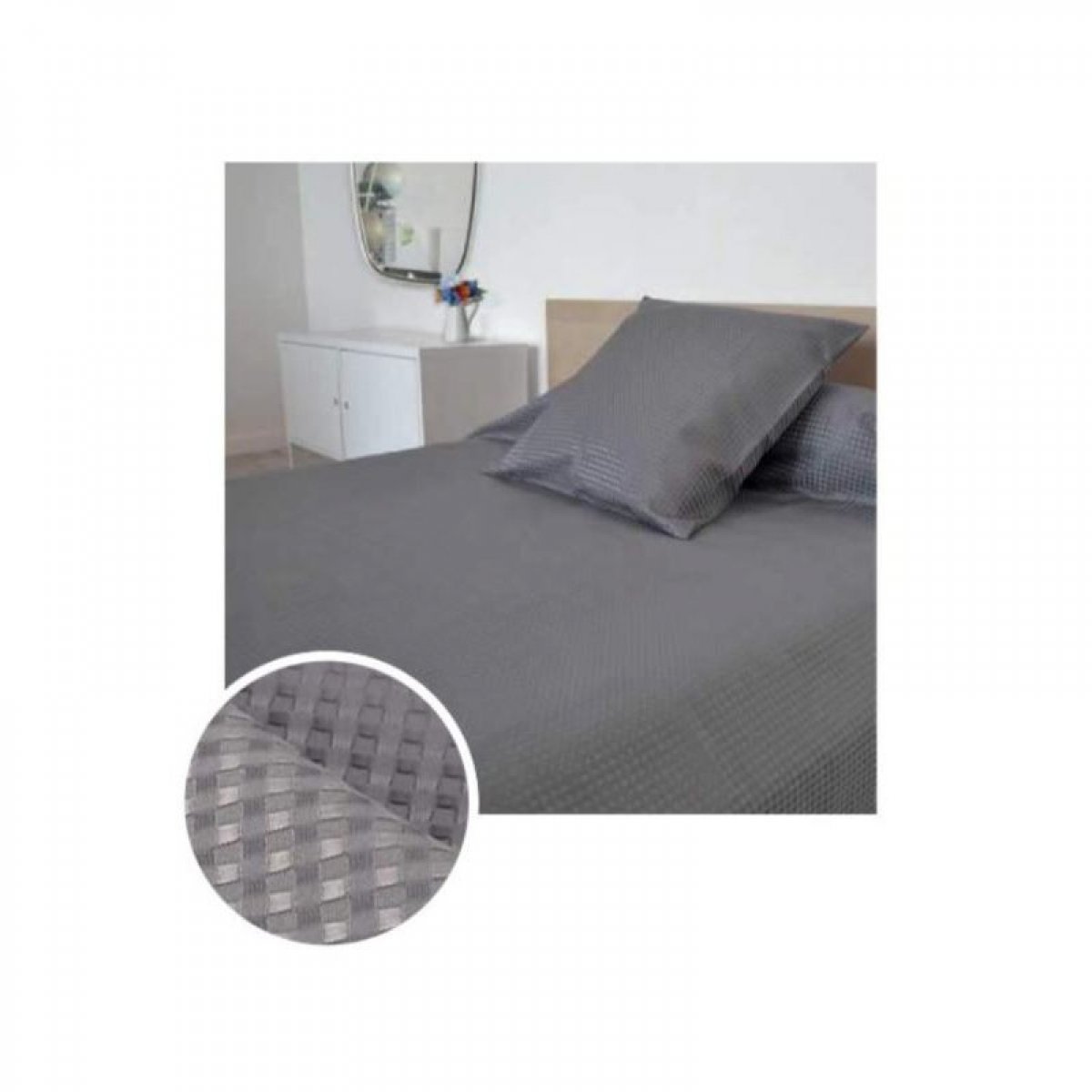 Couvre lits possédant un tissage natté en polyester - LISIEUX - 240 gr/m²