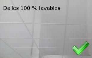 Dalles lavables, lessivables pour plafond suspendu