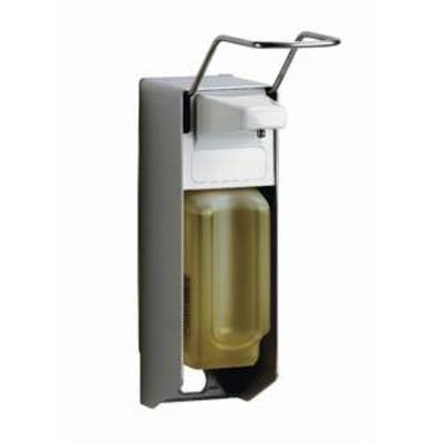 Distributeur de savon à levier, matériau plastique antistatique, Levier: aluminium x 8,2 cm x 28,3 cm, profondeur: 22,5 cm