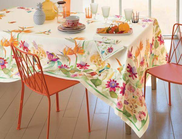 Fleurs de paradis - 2 serviettes de table