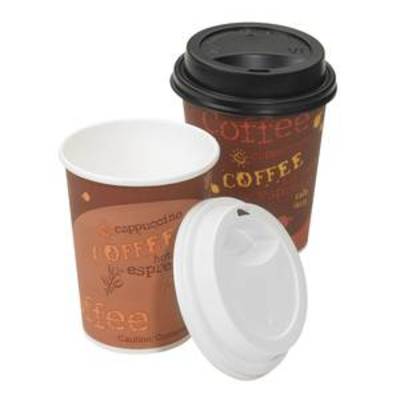 Gobelet à café avec décoration, matériau carton, contenance: 0,35 l