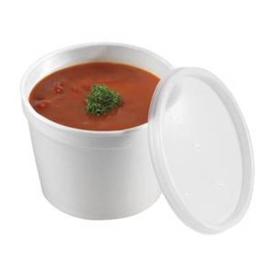 Gobelet à soupe , matériau EPS, couvercle PS, contenance: 0,3 l, blanc