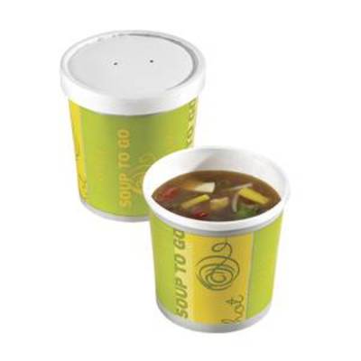 Gobelet de soupe jetable, matériau Papier dur, contenance: 0,35 l