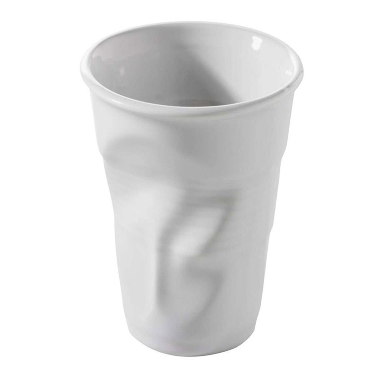 Gobelet froissé cappuccino en porcelaine couleur blanche Revol 18cl