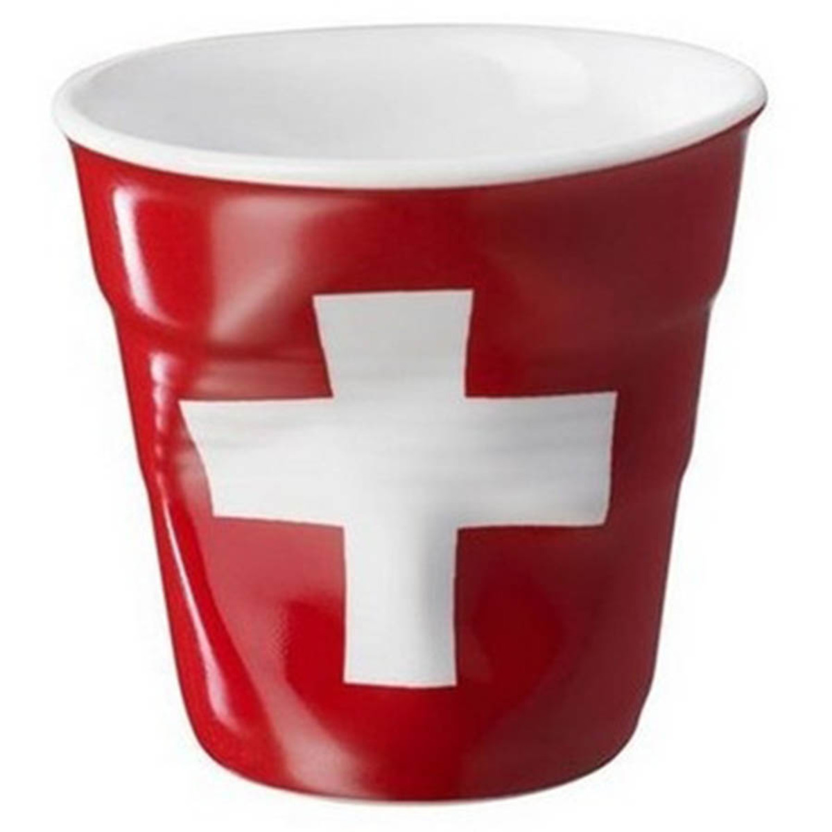 Gobelet froissé expresso drapeau Suisse Revol 8cl