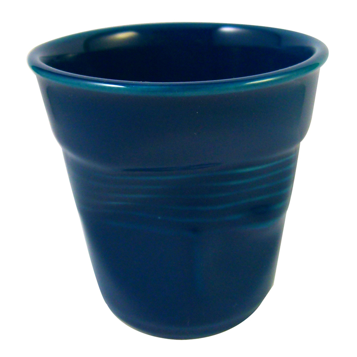 Gobelet froissé expresso en porcelaine couleur bleu nuit Revol 8cl