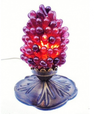Lampe de chevet lotus grappe prune - Lampes