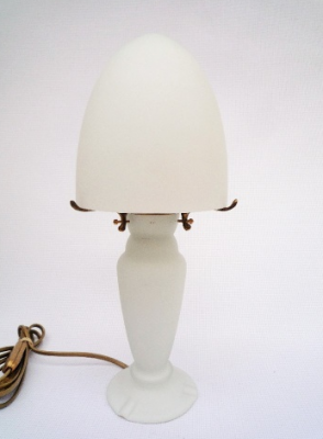 Lampe Lola pm blanc albâtre. Hauteur 38 cm. Pâte de verre - Lampes