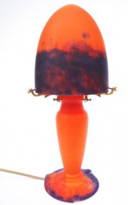Lampe Lola pm orange. Hauteur 38 cm. Pâte de verre - Lampes