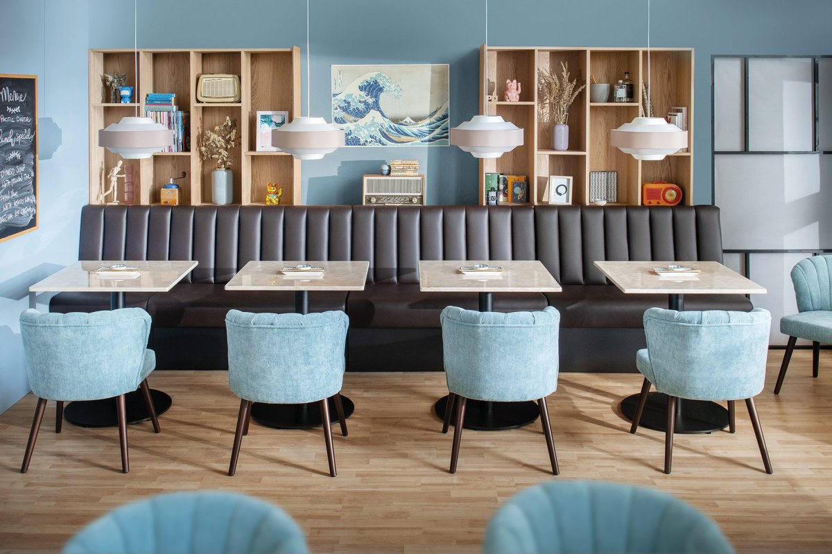LOOK NO.13 Pacific Diner GO IN, du mobilier pour restaurant aux couleurs designs