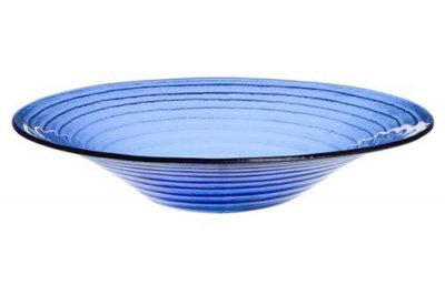 M&T Assiette creuse en verre bleu 38 cm