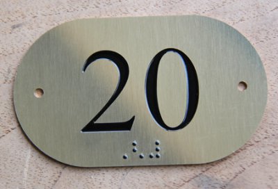 Numéro de porte laiton + braille 