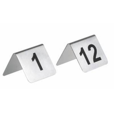 Numéros de table 1-12, matériau acier inoxydable 18/10, 5,3 cm x 4,5 cm