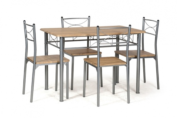 pack table + 4 chaises TUTI chêne griffé gris