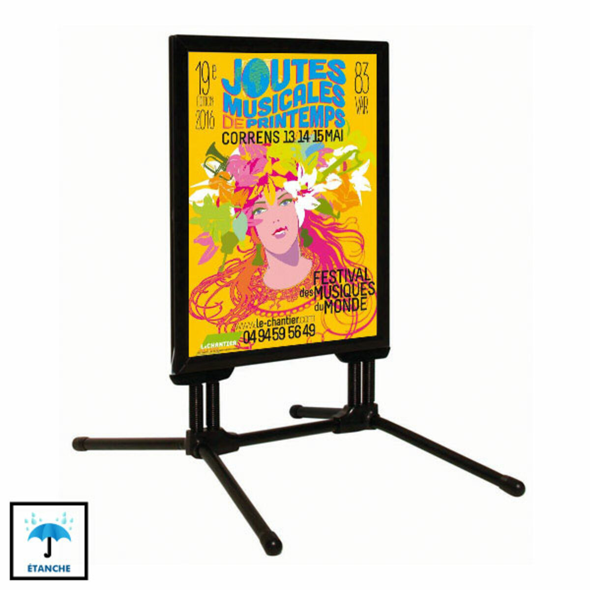 Panneaux affichage à ressorts Black-Line® base métallique Noirs - Valoriser toutes vos informations, affiches, notes de service, consignes, posters tant à l'intérieur qu'à l'extérieur !