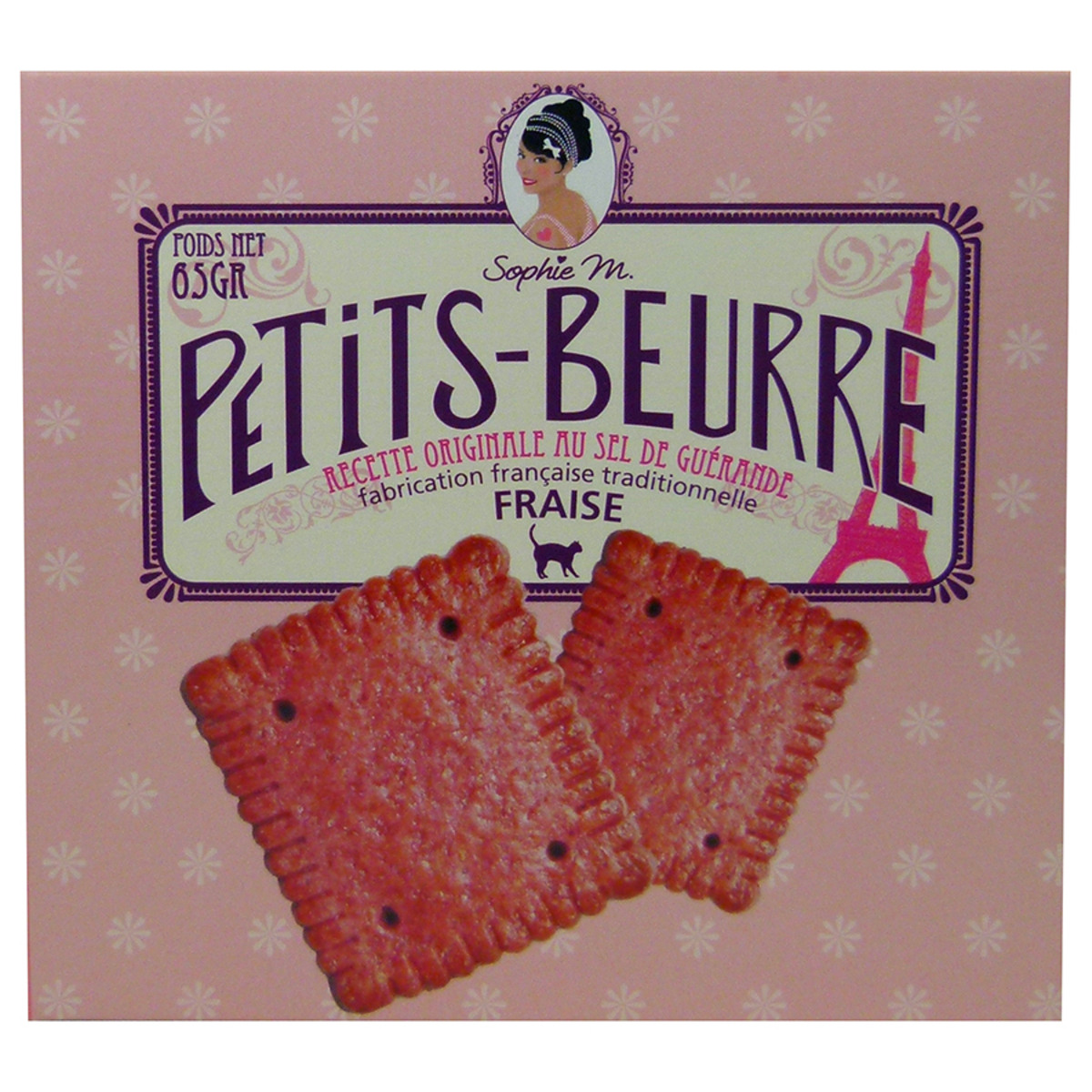 Petits Beurre à la fraise - Recette originale au sel de Guérande 65g