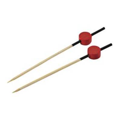 Pique ornementée "Atami", longueur: 12 cm, bambou, rouge / noir