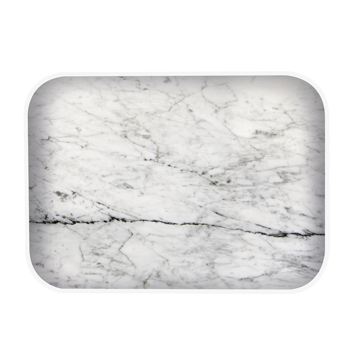 Plateau rectangulaire imitation marbre gris 28x20cm