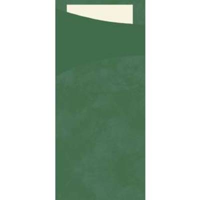 Pochette à serviette avec serviette, 19,0 cm x 8,5 cm, vert chasseur/champagne
