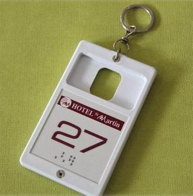 Porte clé Braille Créo-carte - Porte-carte relief & braille avec anneau 