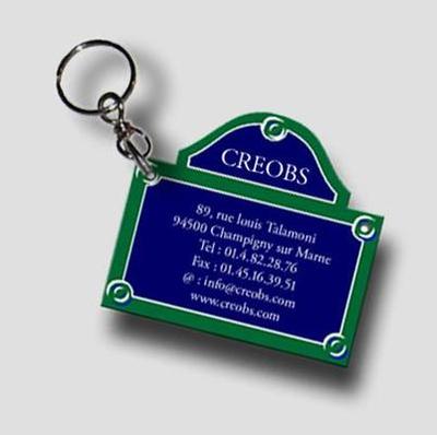 Porte-clé Créo-plex - Porte clé publicitaire plaque de PARIS 