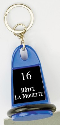 Porte-clés alu design conique petit modèle bleu hauteur 70mm sur largeur à la base de 40mm  | Gamme Alu Design